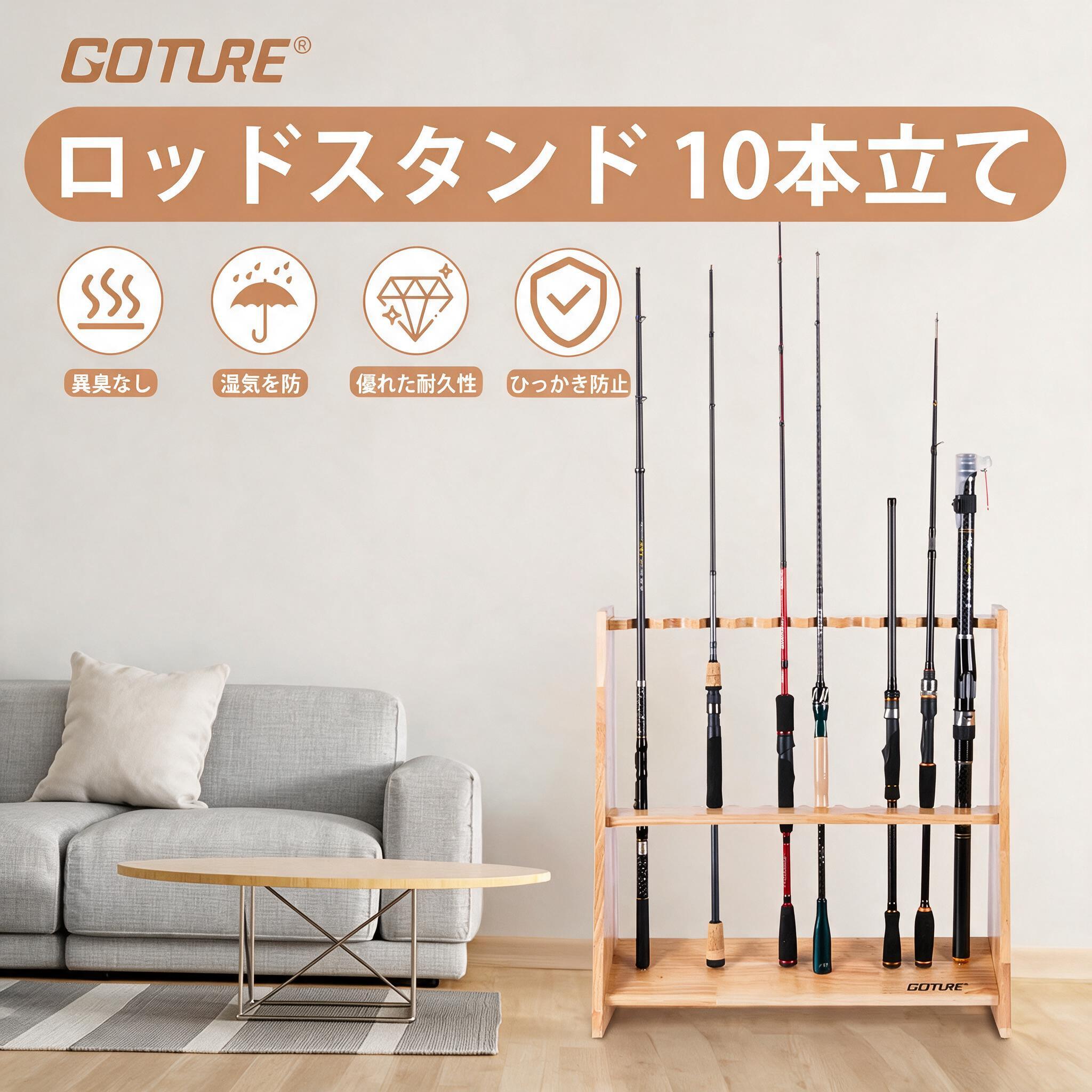 Fishing Rod Rack - Goture Houten Hengelhouders voor Garage, Hengelrek