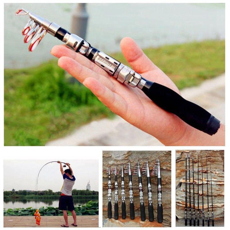 Fishing Rod Casting - 1,0 m superharde mini-telescopische hengel, glasvezel,