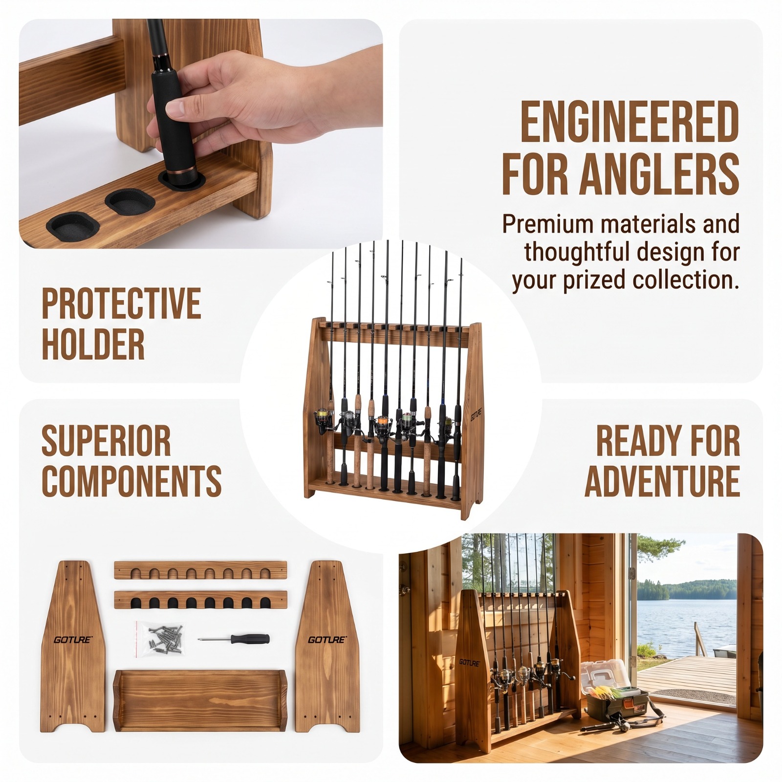 Goture 10-delige gecarboniseer - Fishing Rod Rack recensie en prijs